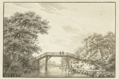 Landschap met hoge brug by Jacob Cats 1741-1799