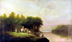 Lanscape with Figures by Samuel P. Dyke