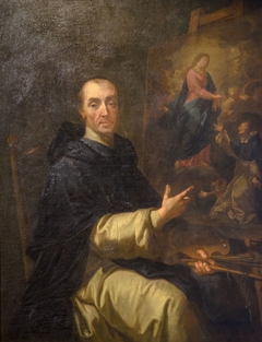 Le frère André peignant Notre-Dame du Rosaire by Jean André