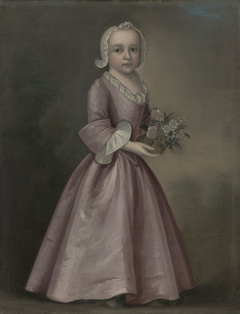 Little Girl Holding Flowers (attributed to Joseph Badger) by Joseph Badger