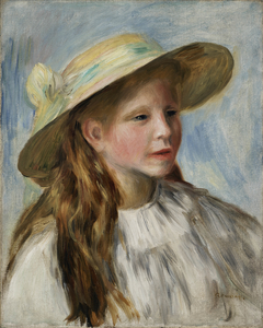 Little Girl with a Hat (Jeune Fille au Chapeau) by Auguste Renoir