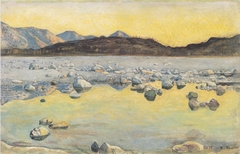 Maggiadelta vor Sonnenaufgang by Ferdinand Hodler