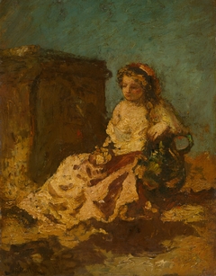 Meditation (Seated Woman) by Adolphe Joseph Thomas Monticelli