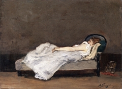 Mette Asleep on a Sofa by Paul Gauguin