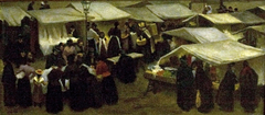 Nieuwmarkt in Amsterdam by Hendrik Adriaan Christiaan Dekker