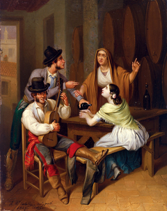 No more Wine. Tavern Scene by Ángel María Cortellini