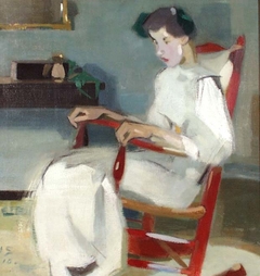 On the rocking chair by Helene Schjerfbeck