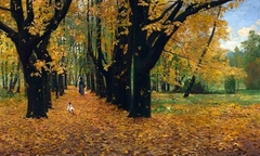 Park in autumn by Michał Gorstkin-Wywiórski