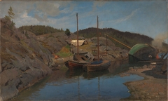 Pilotboats by Hans Gude