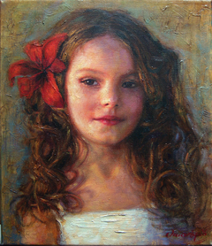 "Portrait of a little girl" by Οδυσσέας Οικονόμου