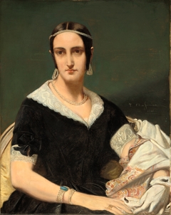 Portrait of a Young Woman with Pearl Necklaces by Théodore Chassériau