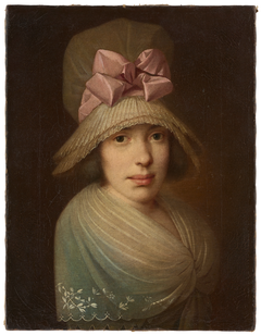 Portrait of a Young Woman with White Pleated Bonnet by an unknown artist