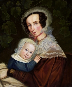 Portrait of Baroness Reinthal with her daughter. by Karl Bryullov