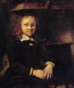 Portrait of Jan Boursse, Sitting by a Stove by Rembrandt