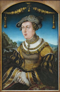 Portrait of Marie Jakobäa of Baden-Sponheim. by Hans Wertinger