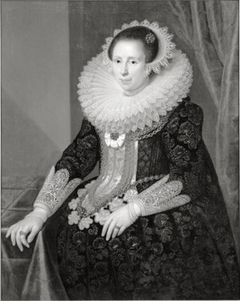 Portret van Johanna Martens (1599-1639), echtgenote van Anthonie van Hilten by Paulus Moreelse