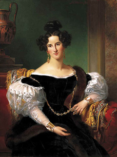 Portret van Olga Emilie Sillem (1814-1899), echtgenote van Johannes Borski by Jan Adam Kruseman