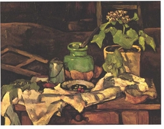 Pot de fleurs sur une table by Paul Cézanne