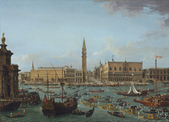 Procession of Gondolas in the Bacino di San Marco, Venice by Antonio Joli