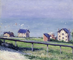 Régates en mer, à Villerville by Gustave Caillebotte