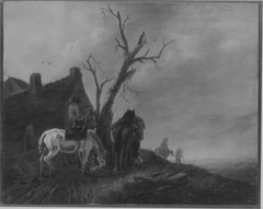 Reiter vor der Schenke (Art des) by Philips Wouwerman