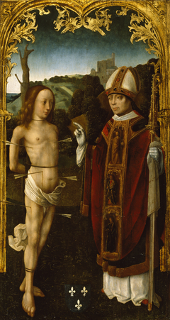 Saint Sebastian and a Bishop Saint by Master of the Virgo inter Virgines