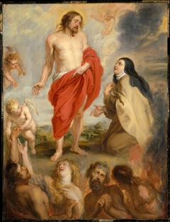 Saint Teresa of Ávila Interceding for Souls in Purgatory by Anonymous