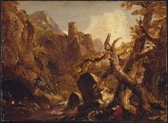 Salvator Rosa Sketching Banditti by Thomas Cole