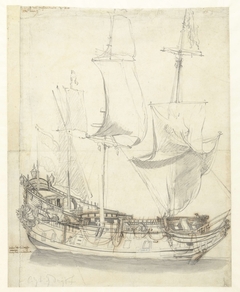 Schip de Princesse Royale van vice-admiraal Witte de With by Willem van de Velde I