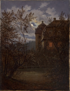 Schloss Milkel in Moonlight by Carl Gustav Carus