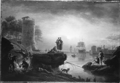 Seaport at Sunrise by Claude-Joseph Vernet