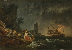 Seesturm mit Schiffbrüchigen by Joseph Vernet