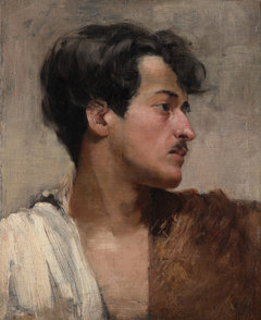 Self-portrait in profile by Józef Rapacki