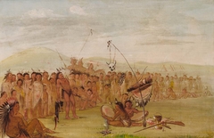 Self-torture in a Sioux Religious Ceremony by George Catlin