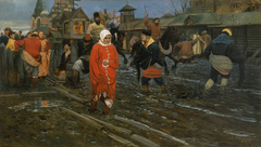 Seventeenth-Century Moscow Street on a Public Holiday by Andrei Ryabushkin