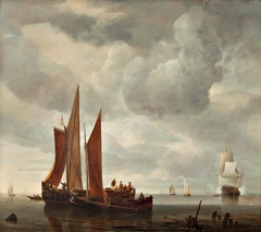 Ships outside Dordrecht by Hendrick Dubbels