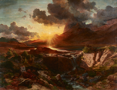 Sonnenuntergang am Hintersee in Berchtesgaden by Albert Zimmermann