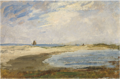 Spit of Sand with Boats beyond by Nathaniel Hone the Younger