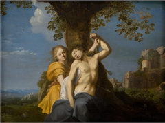 St Sebastian by Cornelius van Poelenburgh