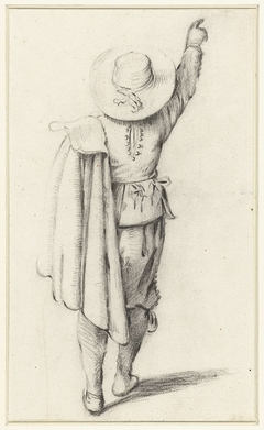 Staand jongetje met een mantel, van achteren gezien by Gerard ter Borch II