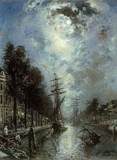 Stadsgezicht Rotterdam: Canal à Rotterdam by Johan Jongkind