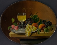 Still Life Fruit and Wine Glass by Severin Roesen