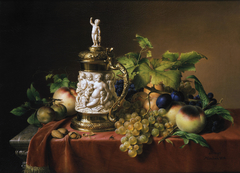 Still-life of fruits and ivory tankard by Johann Wilhelm Preyer