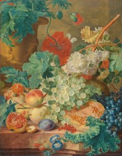 Still Life with Flowers and Fruit by Jan van Huysum