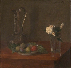 Still Life with Glass Jug, Fruit and Flowers by Henri Fantin-Latour