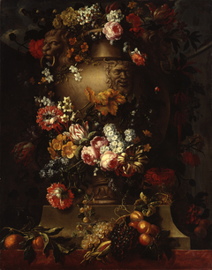 Stone Vase with Garlands of Flowers and Fruit by Gaspar Peeter Verbruggen the Younger