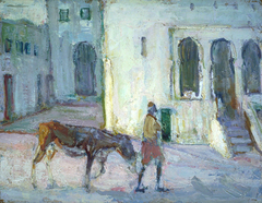 Street Scene, Tangier (Man Leading Calf) by Henry Ossawa Tanner