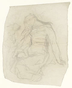 Studie van een zittende vrouw by Matthijs Maris