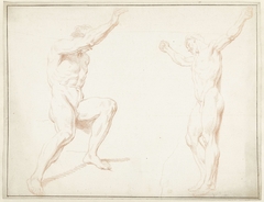 Studies van een zittend en staand mannelijk naakt by Louis Fabritius Dubourg