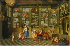 The Allegorical Female Figures Nature and Pictura in an Art Collection, with Representative Antwerp Canvasses by Gaspar de Witte